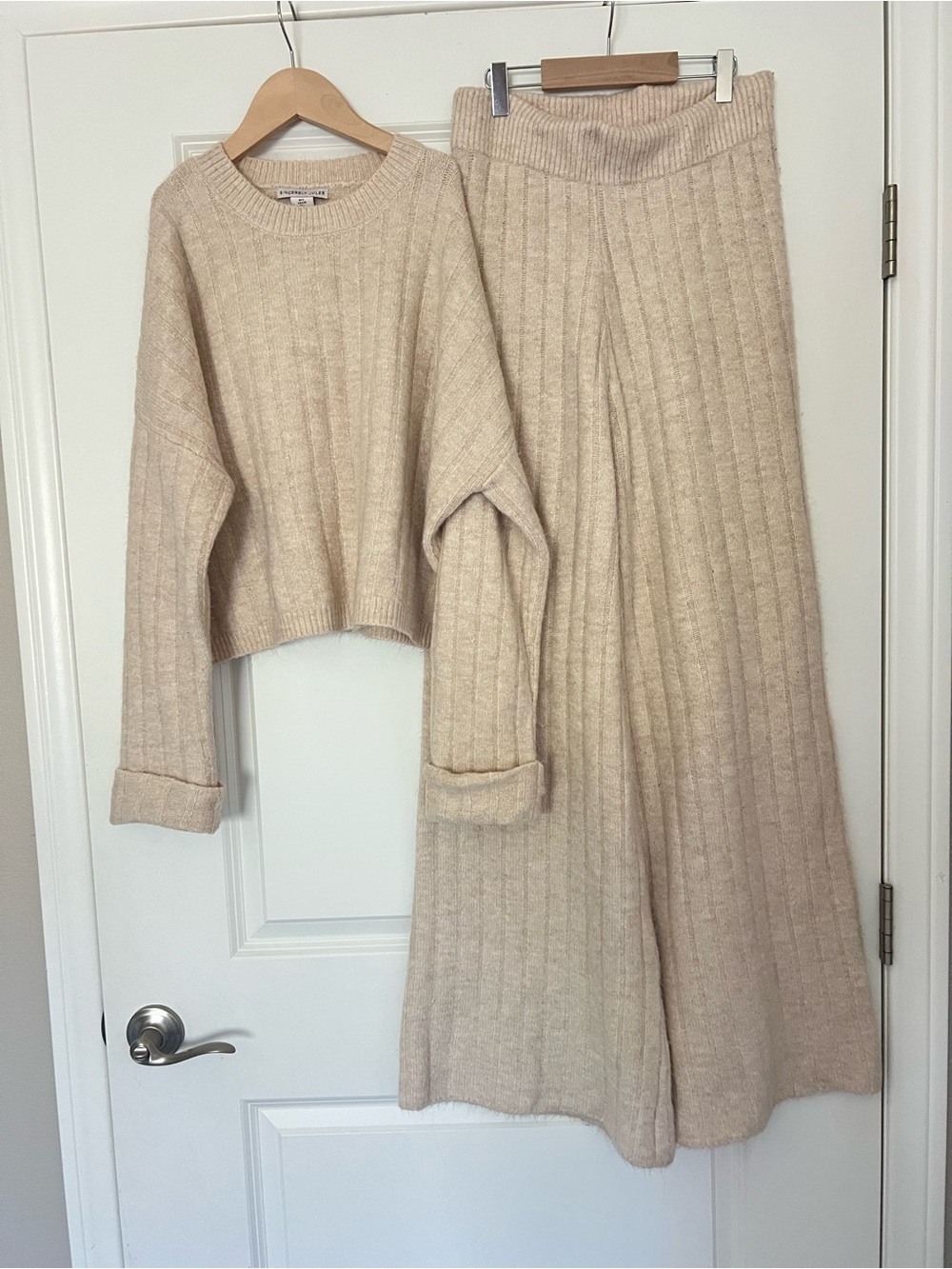 Sincerely Jules Soft Knit Crewneck Sweater in Light Beige